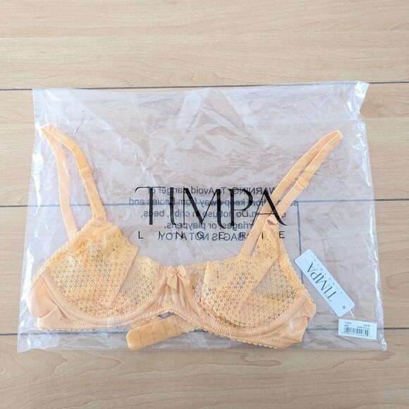 NWT Timpa Lingerie Alice Demi Bra (still in bag) 32B Marigold color - Picture 2 of 9